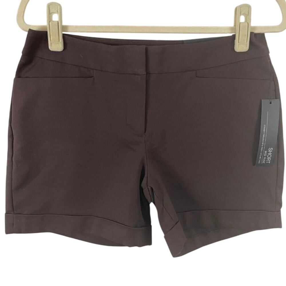 Apt. 9 Brown Mid Rise Cuffed Shorts Size 8 NEW